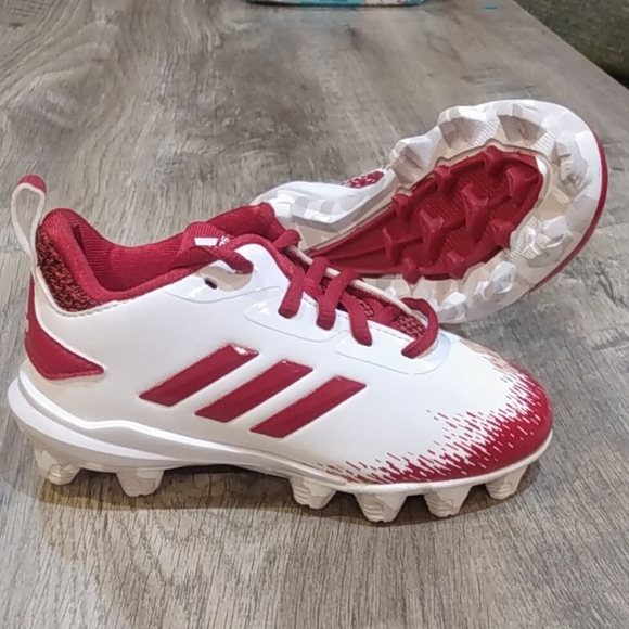 Adidas Youth Afterburner V Baseball Cleats Red/White - Picture 3 of 7